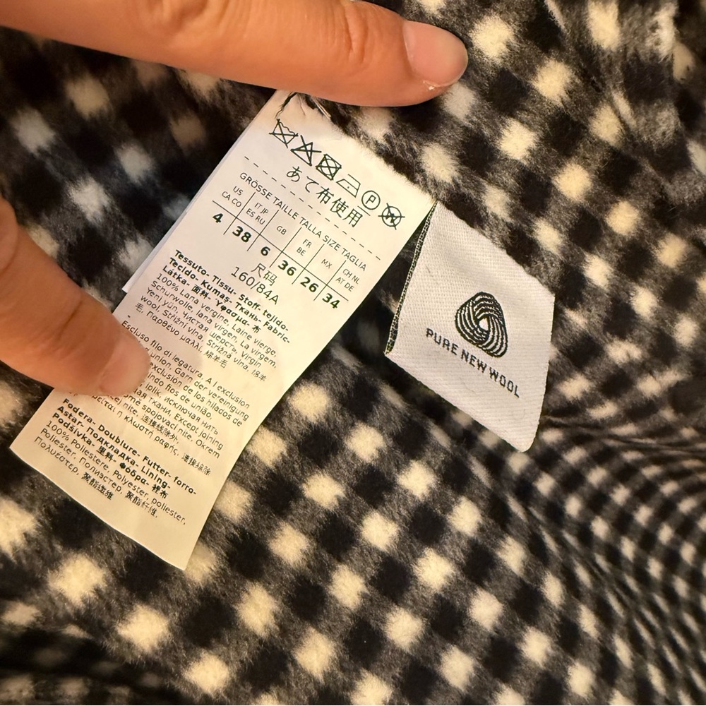 SOLD! NWOT Max Mara Studio Label-cut Alcade Check-Print Wool Wrap Coat Fall - Picture 17 of 17